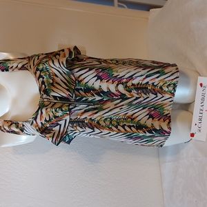 Lily White summer top. Racer back, short zipper in front. Size L. Pre-owned.